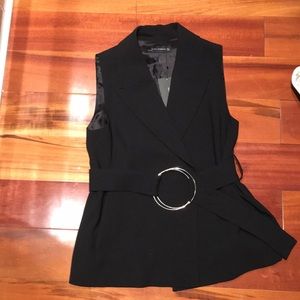 Zara black Vest with 2 Ring belt